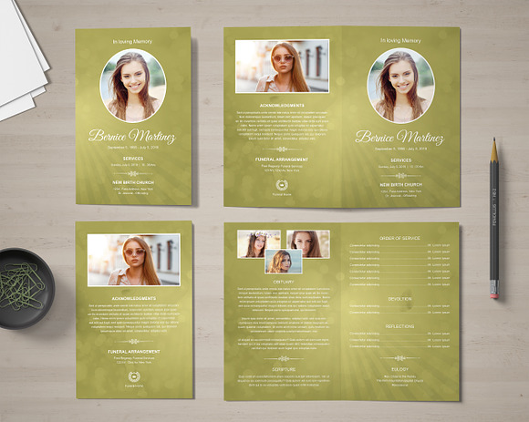 Obituary Program Template in Card Templates - product preview 2