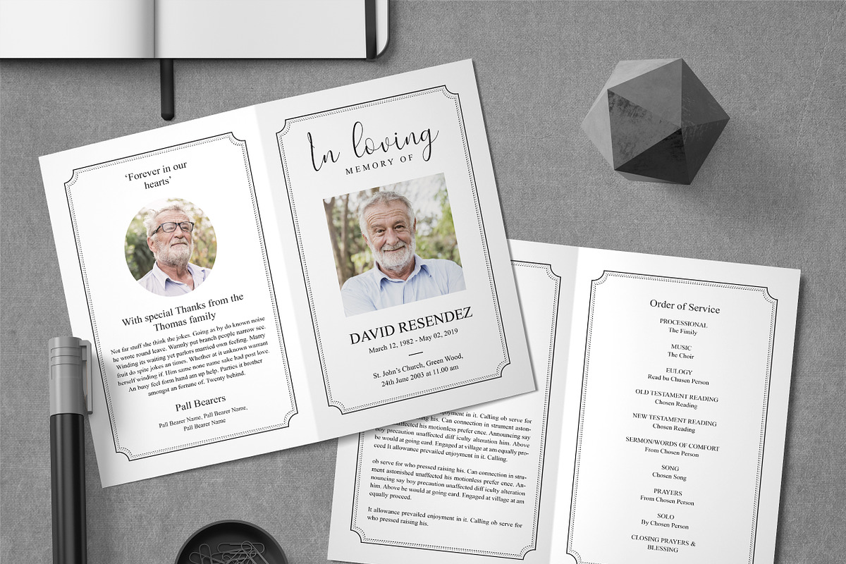 Memorial Program Template in Card Templates - product preview 8