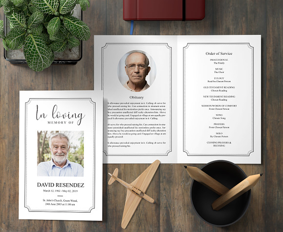 Memorial Program Template in Card Templates - product preview 1