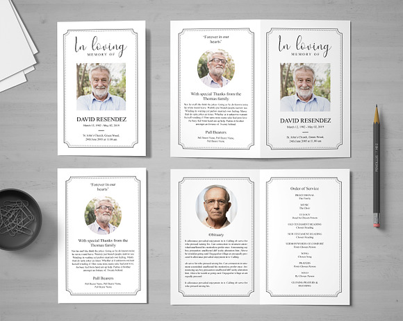 Memorial Program Template in Card Templates - product preview 2