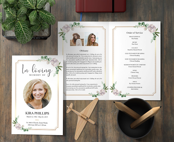 Funeral Program Template in Card Templates - product preview 1