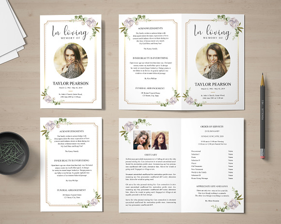 Memorial Program Template in Card Templates - product preview 2