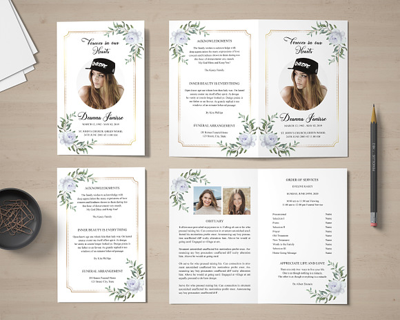 Funeral Program Template in Card Templates - product preview 2