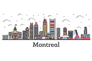 Outline Montreal Canada City Skyline