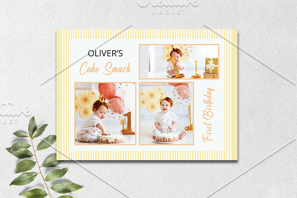 Cake smash photo collage V01 in Flyer Templates - product preview 2