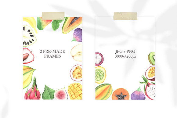 Watercolor Vitaminica Fruit Set in Graphics - product preview 3