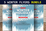 5 Winter Holiday Flyers Bundle