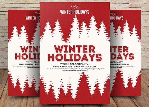 5 Winter Holiday Flyers Bundle in Flyer Templates - product preview 1