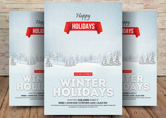 5 Winter Holiday Flyers Bundle in Flyer Templates - product preview 2