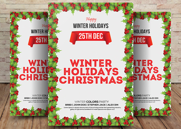 5 Winter Holiday Flyers Bundle in Flyer Templates - product preview 3
