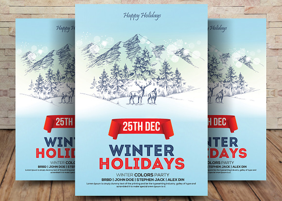 5 Winter Holiday Flyers Bundle in Flyer Templates - product preview 4