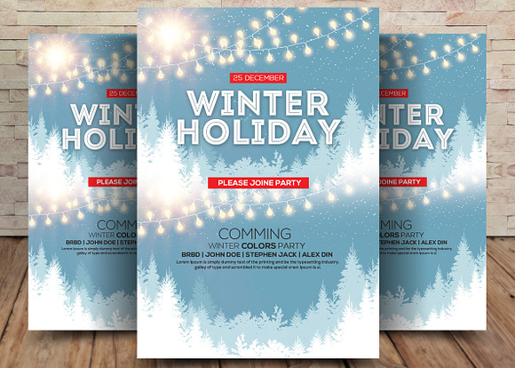 5 Winter Holiday Flyers Bundle in Flyer Templates - product preview 5