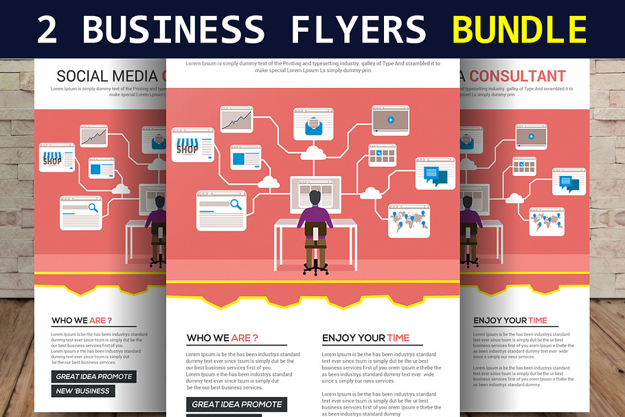2 Social Media Consultant Flyers in Flyer Templates - product preview 8