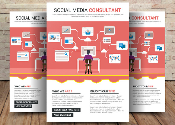 2 Social Media Consultant Flyers in Flyer Templates - product preview 2
