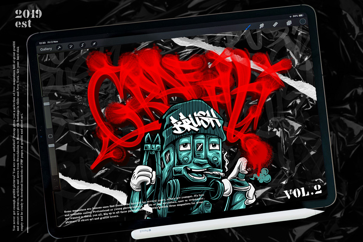 GRAFFITI BRUSH for procreate in Add-Ons - product preview 8