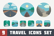 Travel Icons Set: Landscapes