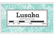 Lusaka Zambia City Map in Retro