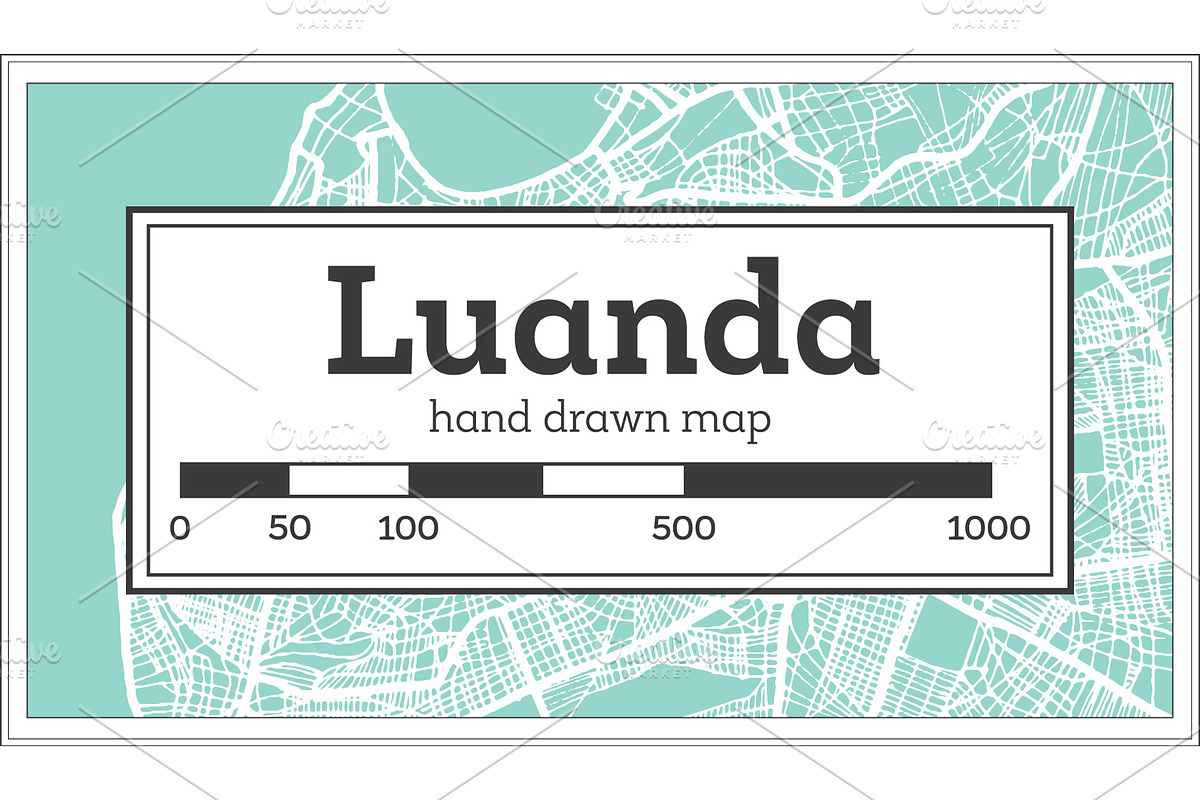 Luanda Angola City Map in Retro in Illustrations - product preview 8