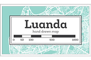 Luanda Angola City Map in Retro