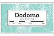 Dodoma Tanzania City Map in Retro