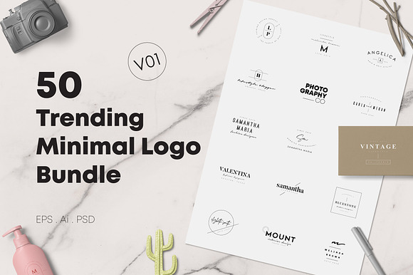 200 Trending Minimal Logo Bundle in Logo Templates - product preview 1