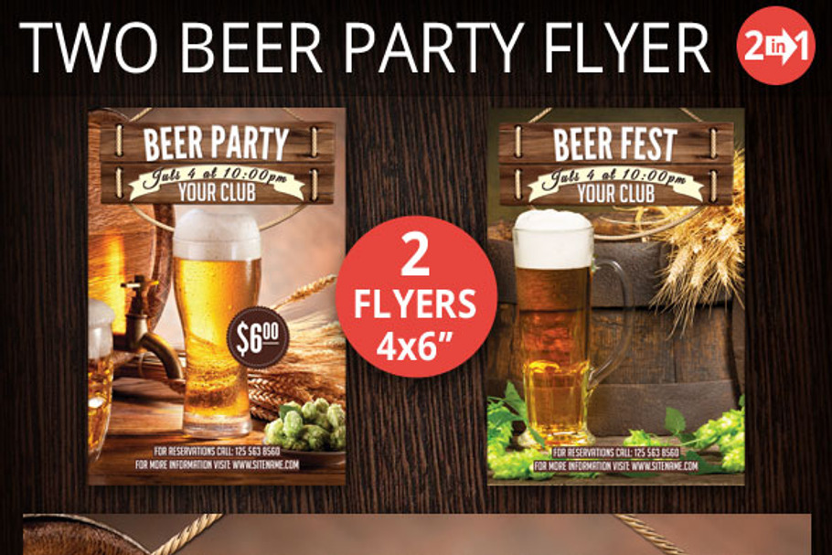 Two Flyer Beer Party And Beer Festiv in Flyer Templates - product preview 8