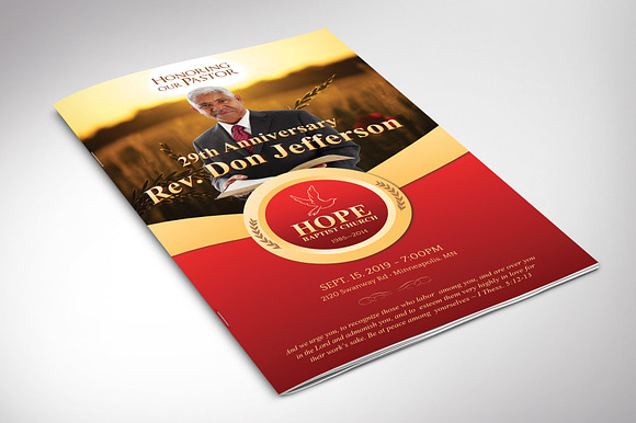 Pastor Anniversary Program Word 4pgs in Brochure Templates - product preview 1