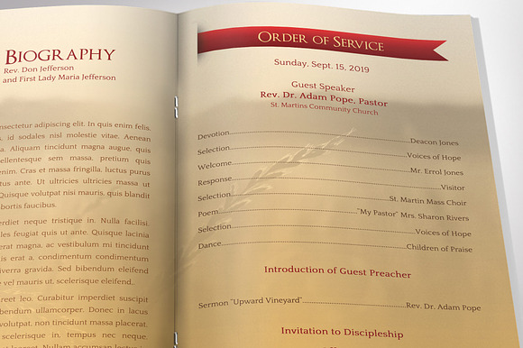 Pastor Anniversary Program Word 4pgs in Brochure Templates - product preview 6