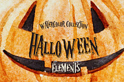 Watercolor Halloween Elements
