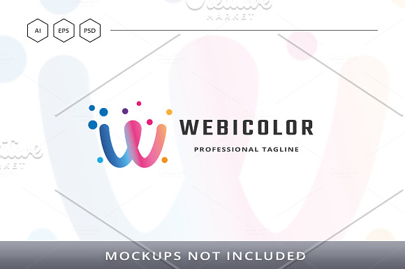 Web Color Letter W Logo in Logo Templates - product preview 4