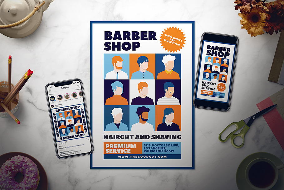 Barbershop Flyer Set