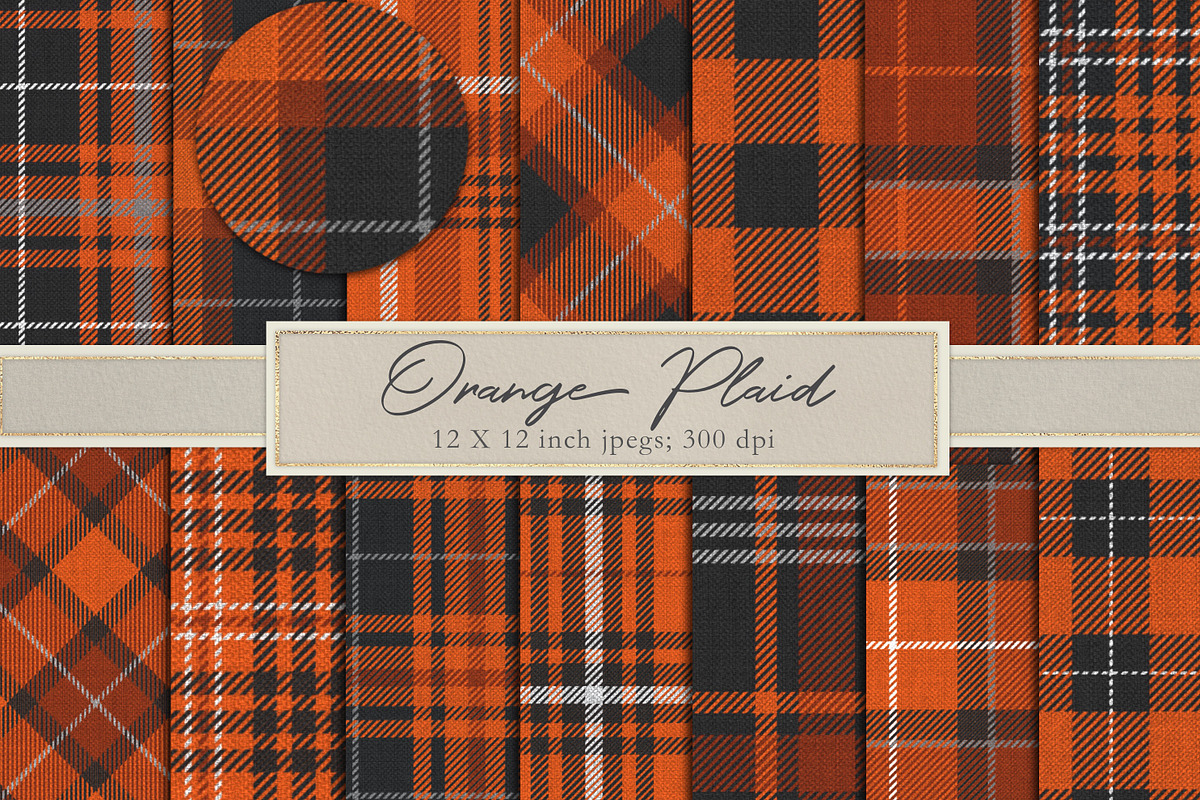 Orange and black plaid patterns in Patterns - product preview 8