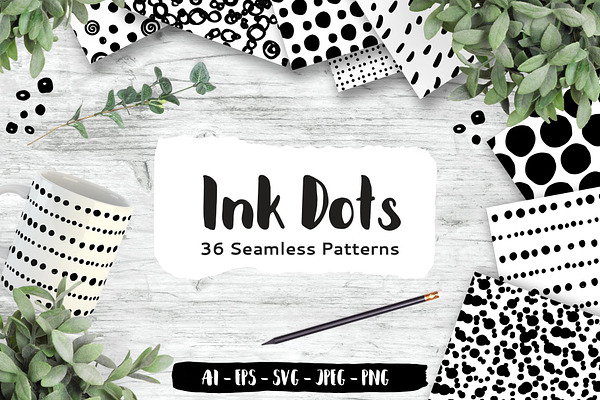 Ink Dots Seamless Patterns