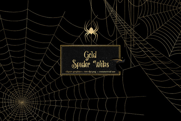 Gold Spider Web Clipart