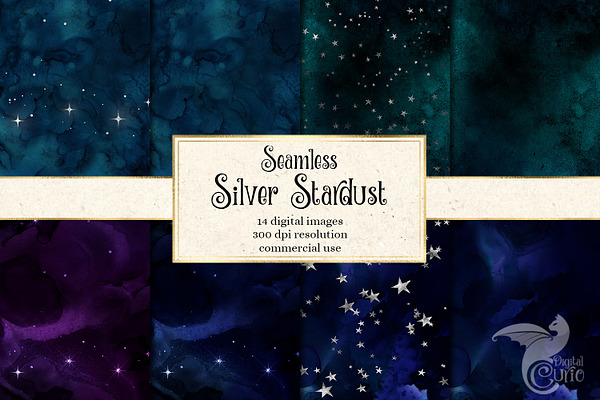 Seamless Silver Stardust