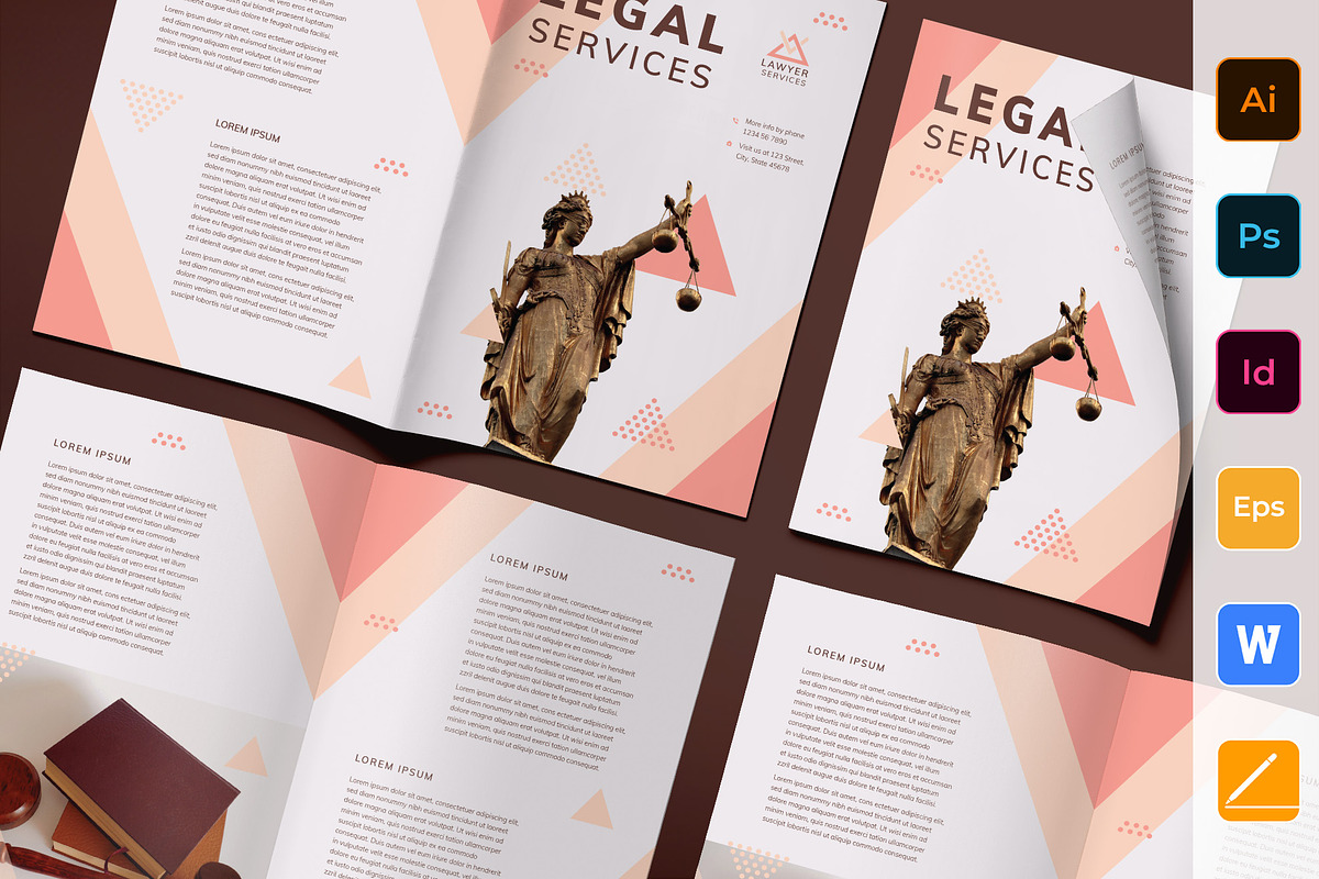 Legal Services Brochure Bifold in Brochure Templates - product preview 8