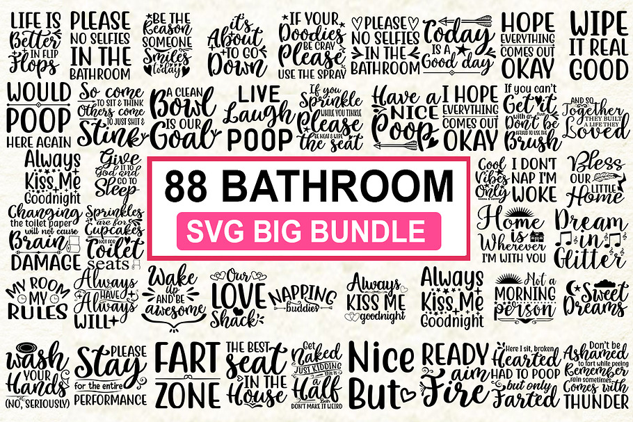 88 Funny Bathroom SVG Bundle