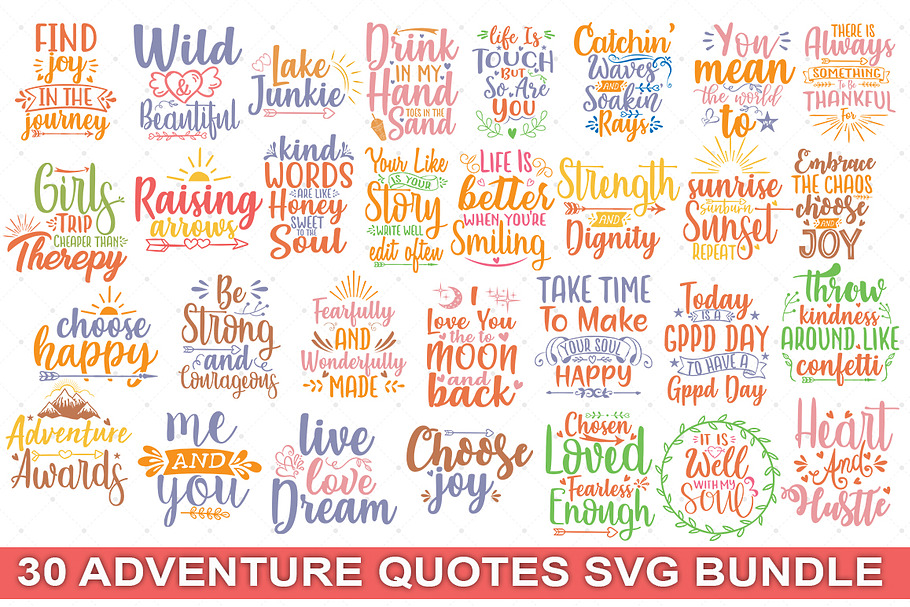30 adventure Quotes svg bundle