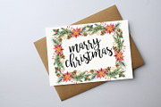 Water Color Merry Christmas Card
