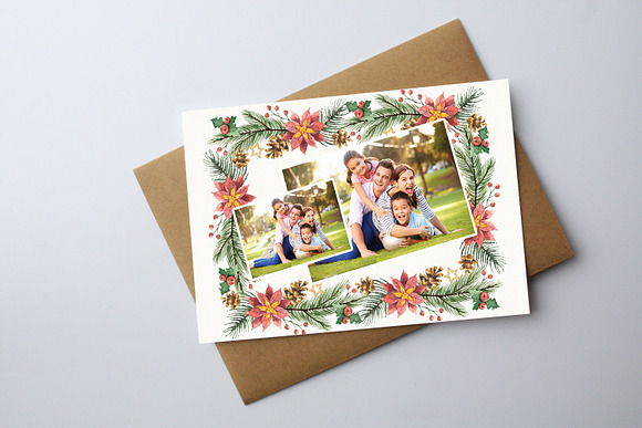Water Color Merry Christmas Card in Postcard Templates - product preview 1