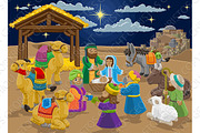 Nativity Christmas Scene Cartoon