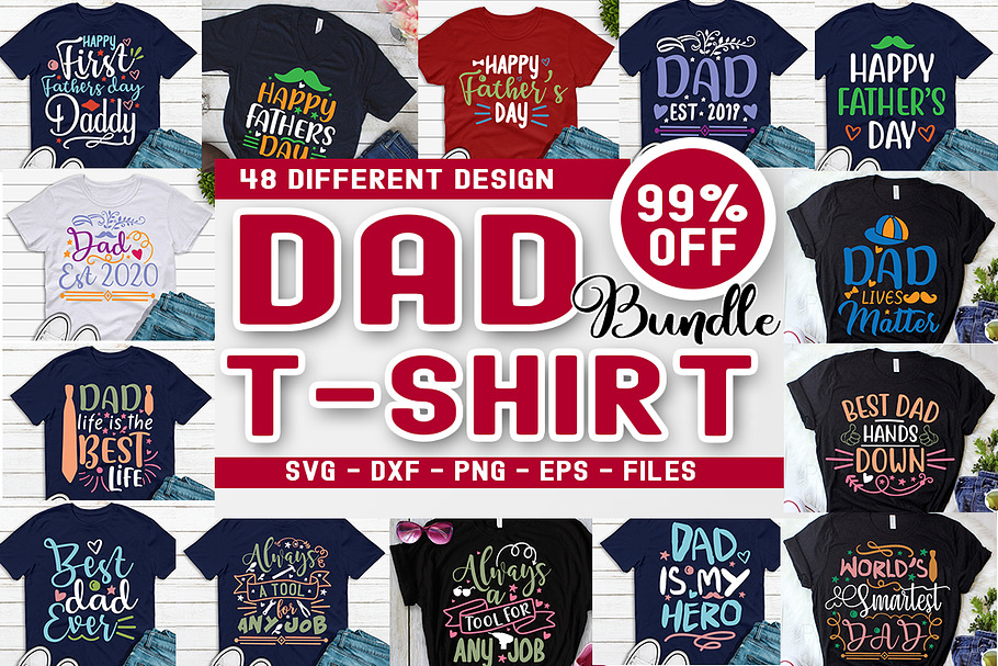 Dad Tshirt Design Big Bundle in Objects - product preview 8