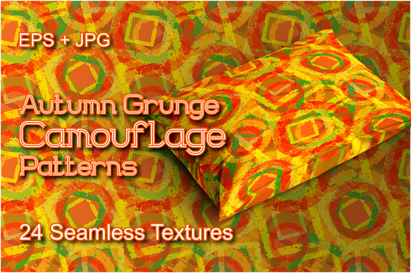 24 Autumn Grunge Camo Patterns in Textures - product preview 2