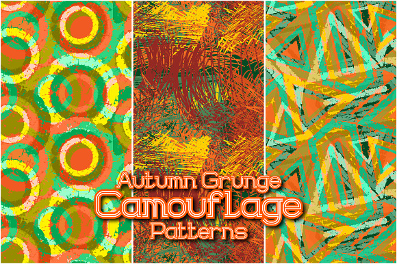 24 Autumn Grunge Camo Patterns in Textures - product preview 3