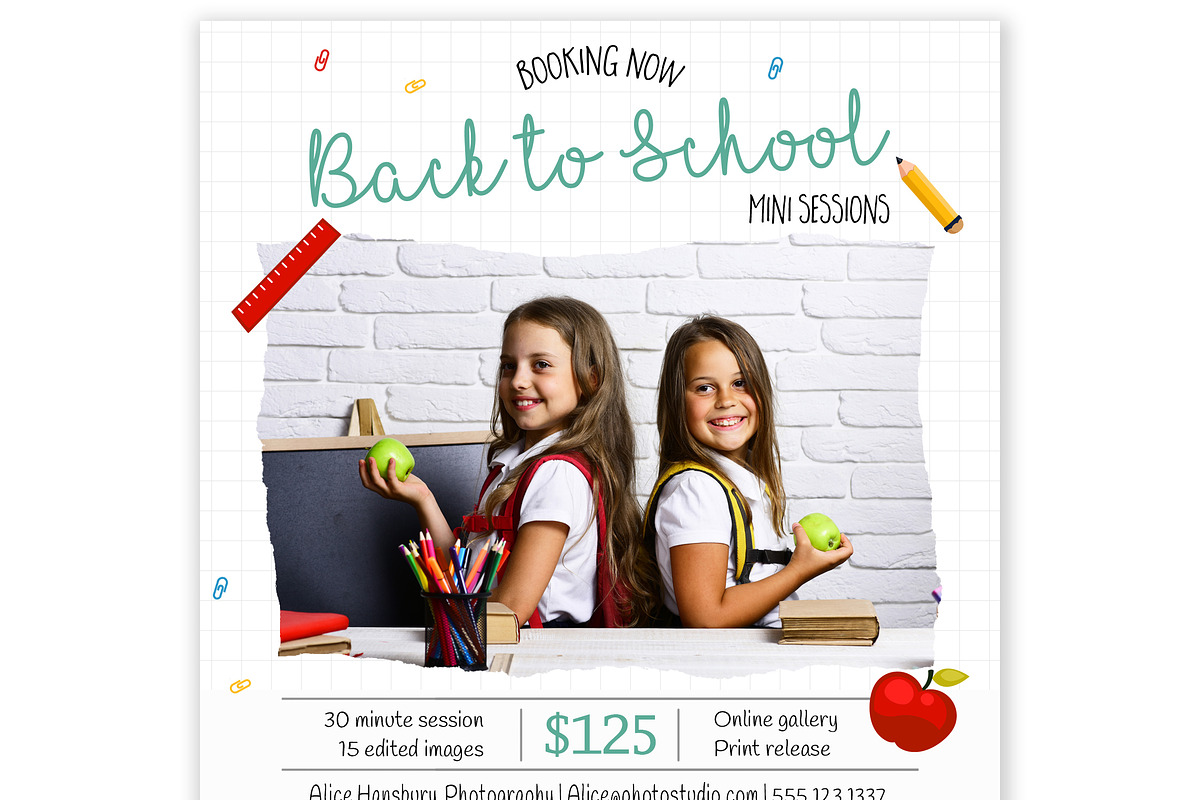 Back to School Mini Session Template in Flyer Templates - product preview 8
