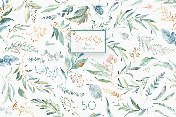 Breezy. Fresh Floral Collection in Illustrations - product preview 1