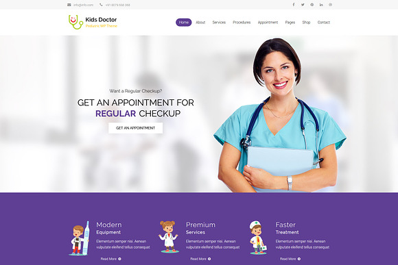Kids Doctor - Pediatric WP theme in WordPress Business Themes - product preview 3