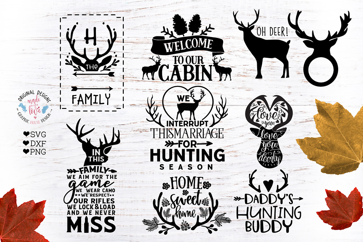 Deer Hunt Cut Files Bundle in Illustrations - product preview 8