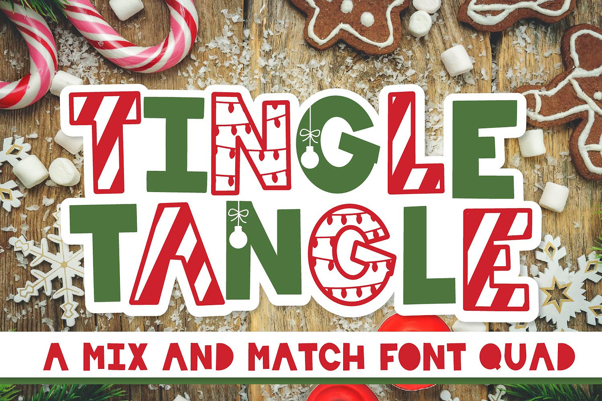 Tingle Tangle - Christmas Font Quad in Display Fonts - product preview 8
