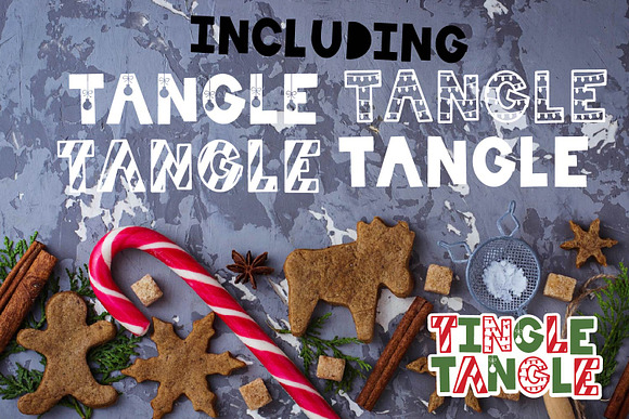 Tingle Tangle - Christmas Font Quad in Display Fonts - product preview 1